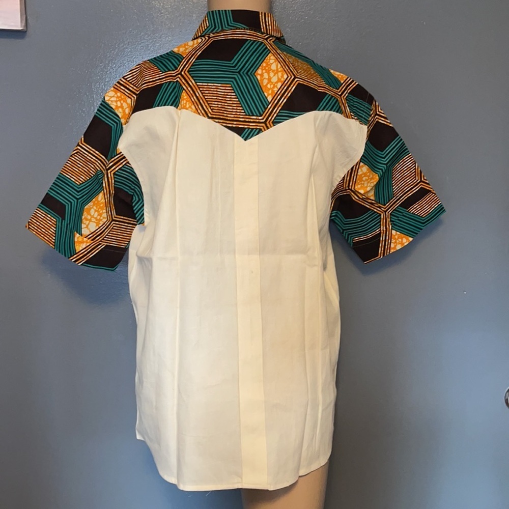 African Print Bottom-up Shirt - Picture 5 of 6